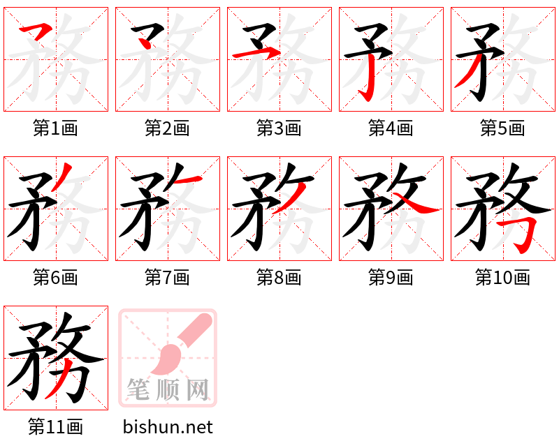 務 笔顺规范