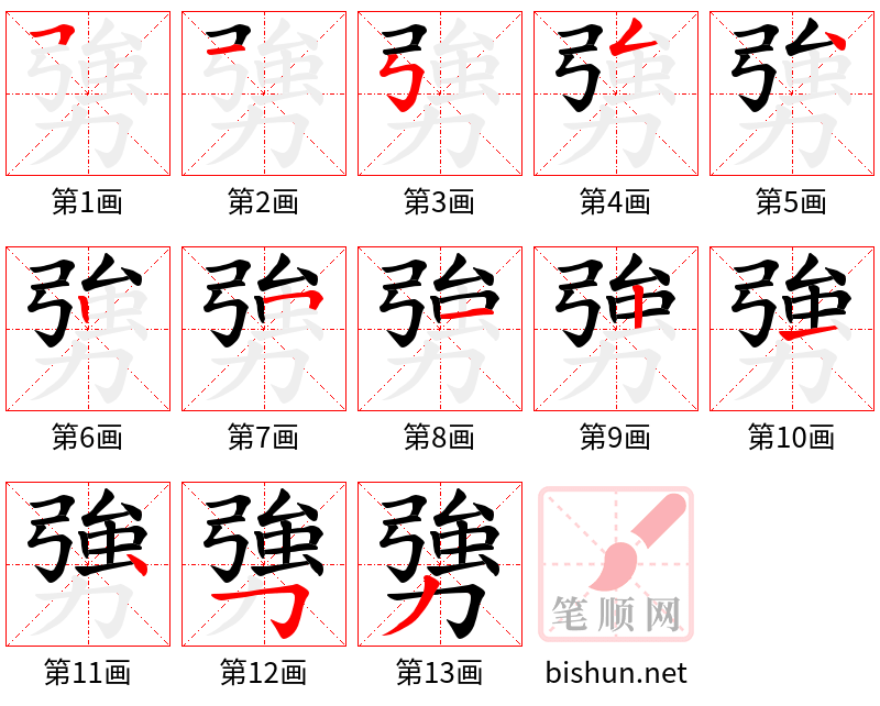 勥 笔顺规范