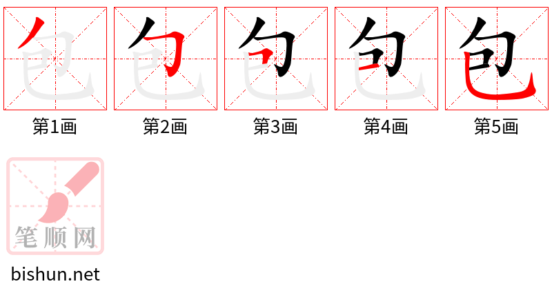 包 笔顺规范