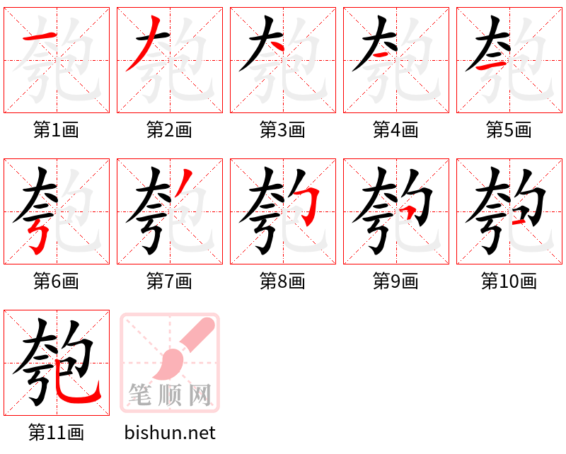 匏 笔顺规范