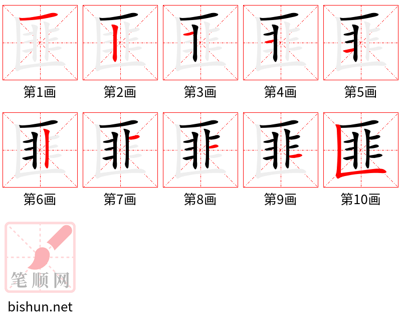 匪 笔顺规范