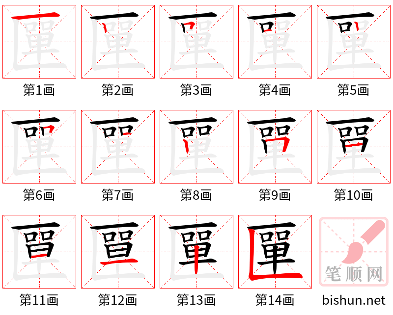 匰 笔顺规范