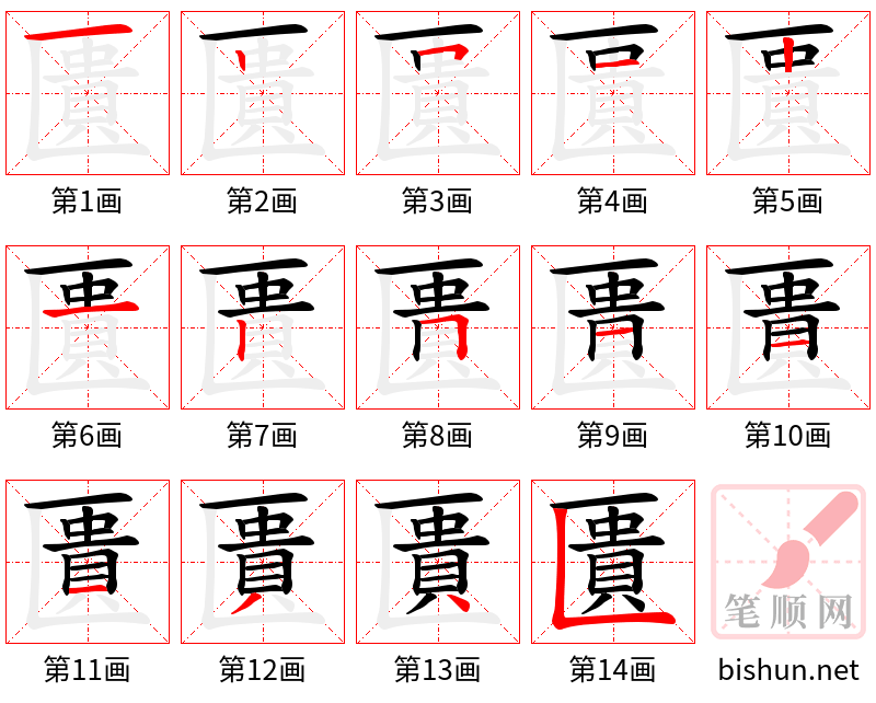 匱 笔顺规范