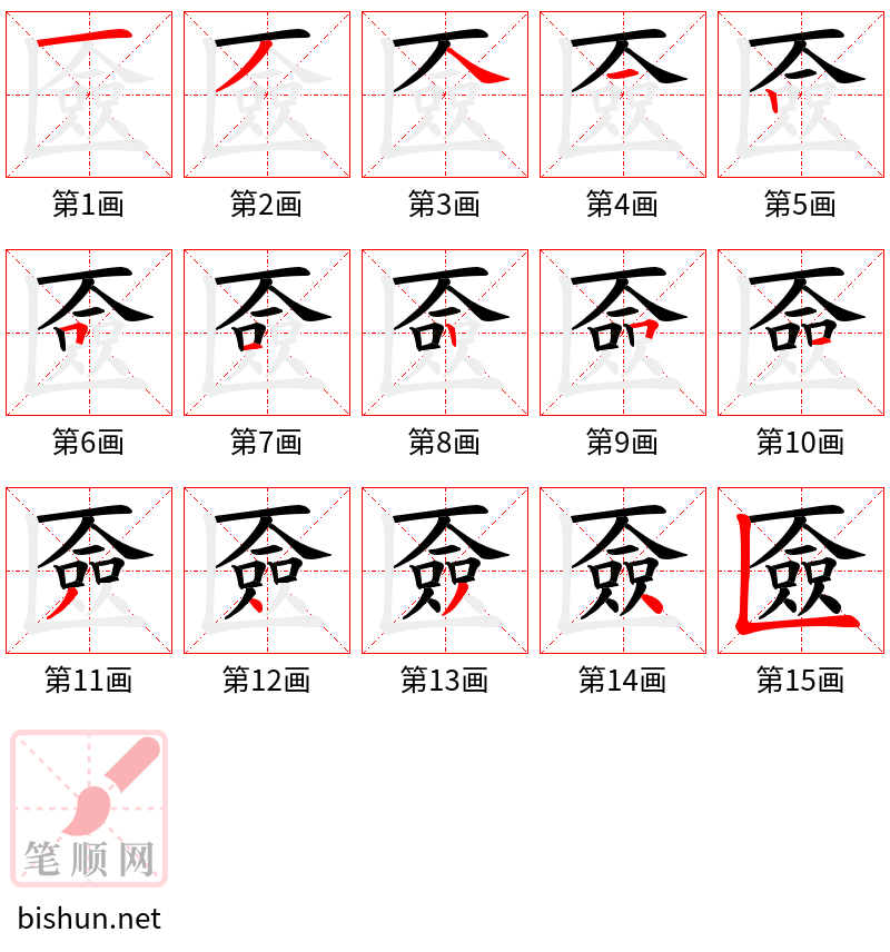 匳 笔顺规范