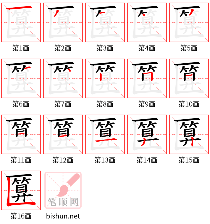 匴 笔顺规范