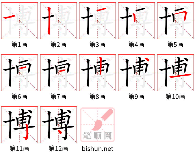 博 笔顺规范