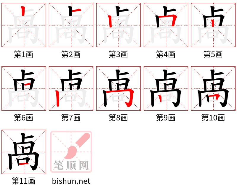 卨 笔顺规范