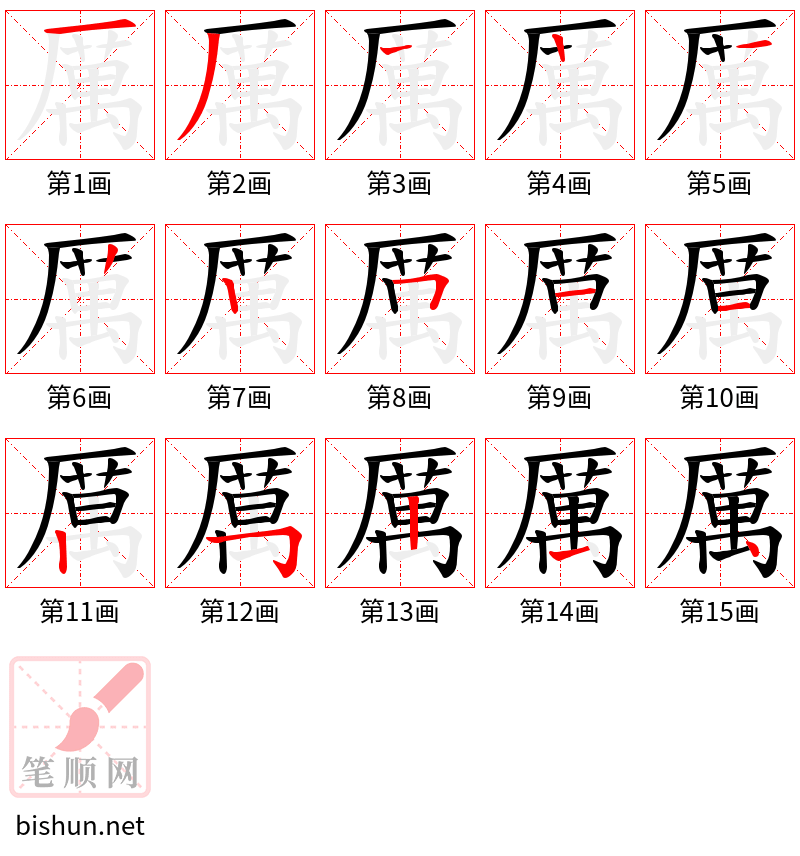 厲 笔顺规范