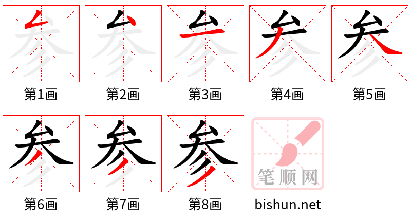 参 笔顺规范