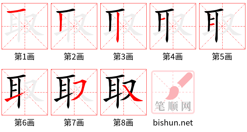 取 笔顺规范