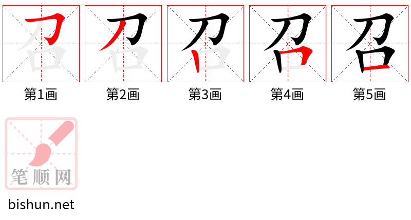 召 笔顺规范