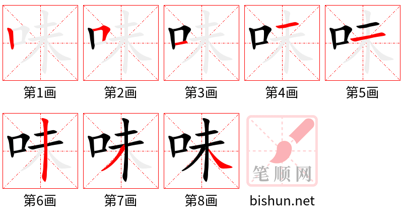 味 笔顺规范