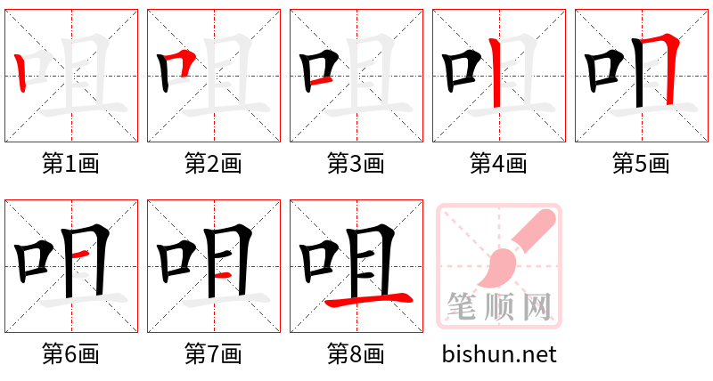 咀 笔顺规范