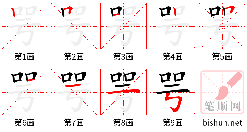 咢 笔顺规范