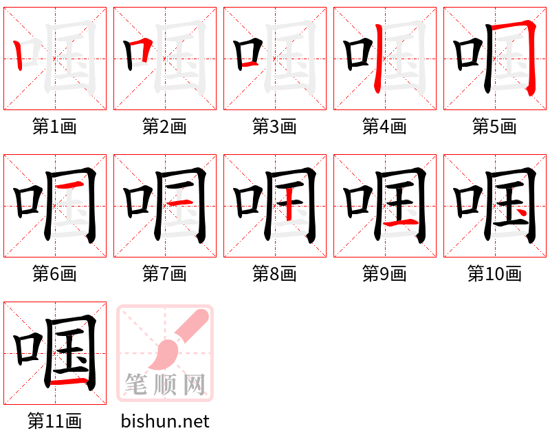 啯 笔顺规范