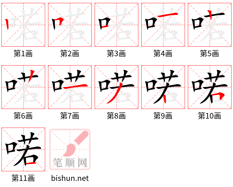 喏 笔顺规范