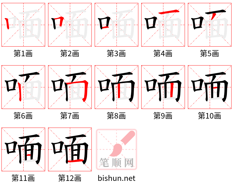 喕 笔顺规范