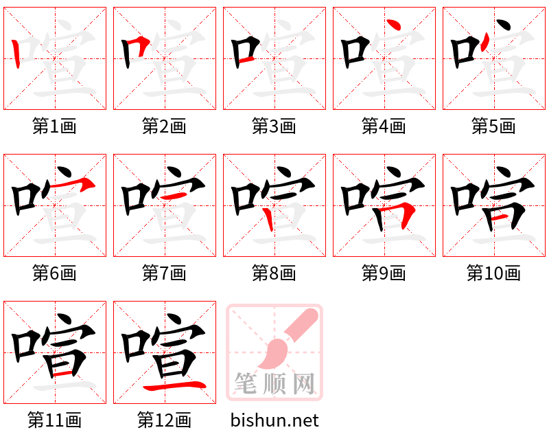 喧 笔顺规范