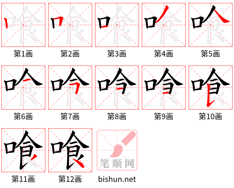 喰 笔顺规范