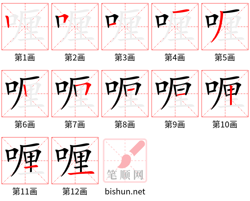 喱 笔顺规范