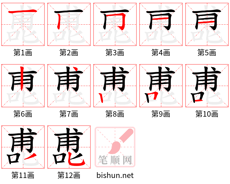 喸 笔顺规范