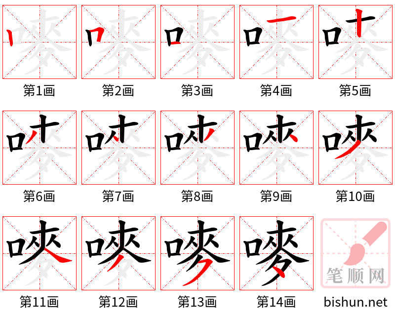 嘜 笔顺规范