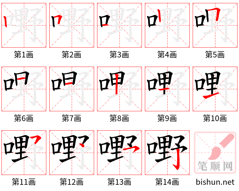 嘢 笔顺规范