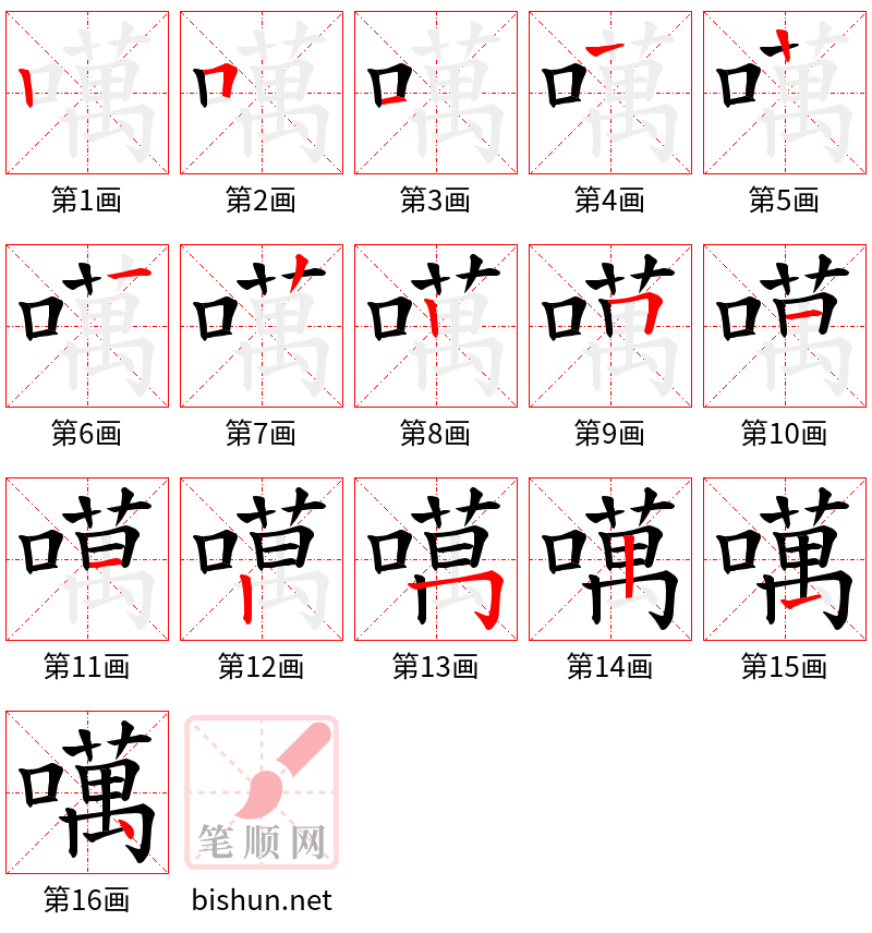 噧 笔顺规范