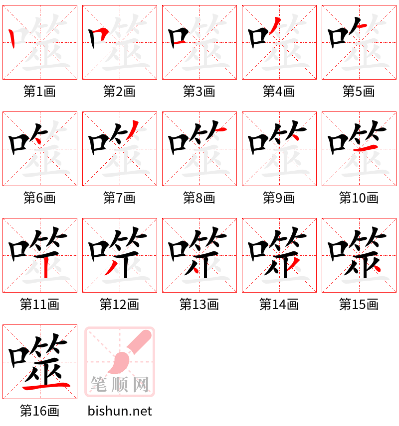 噬 笔顺规范