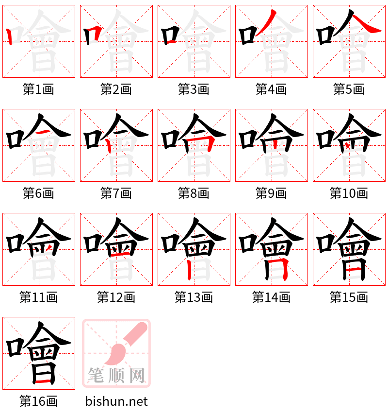 噲 笔顺规范