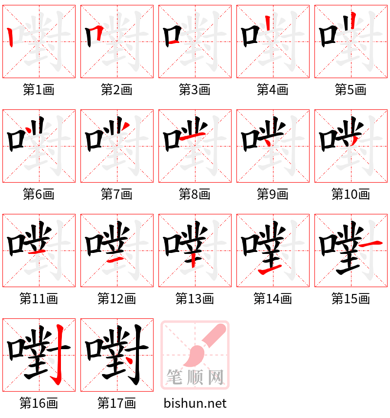 嚉 笔顺规范