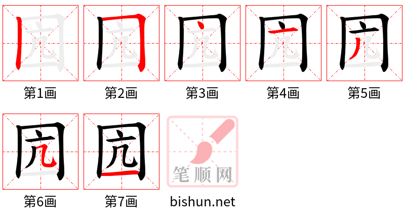 囥 笔顺规范