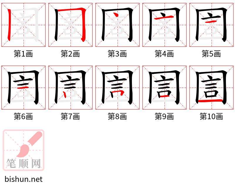 圁 笔顺规范