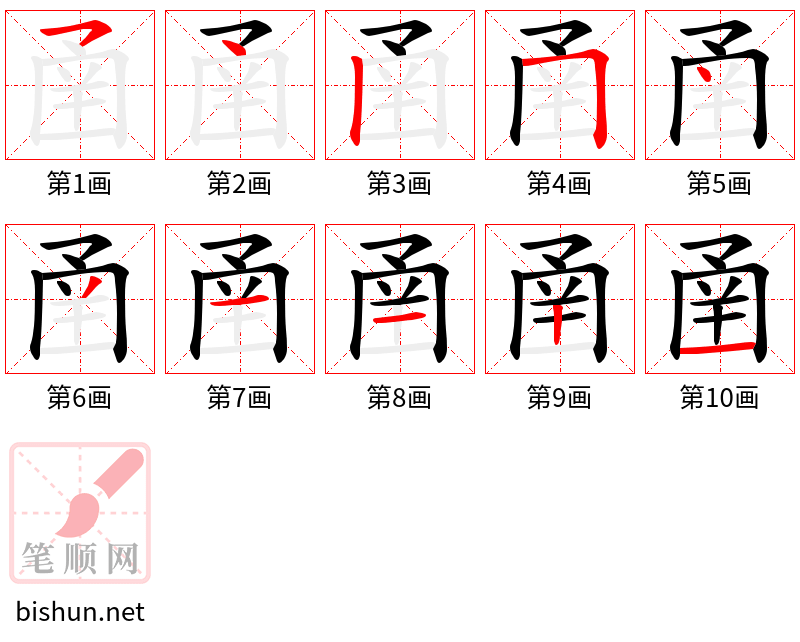 圅 笔顺规范