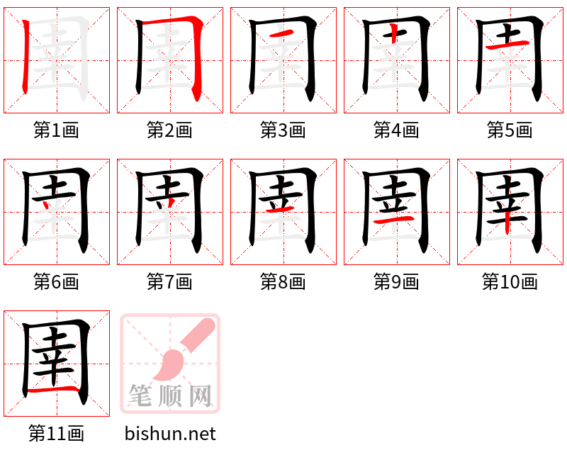 圉 笔顺规范