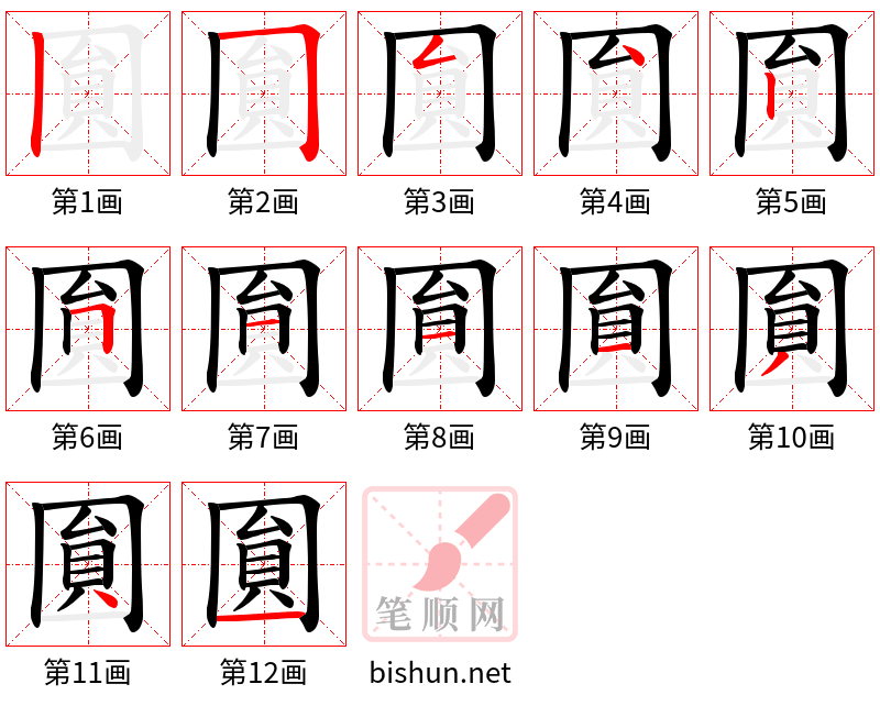 圎 笔顺规范