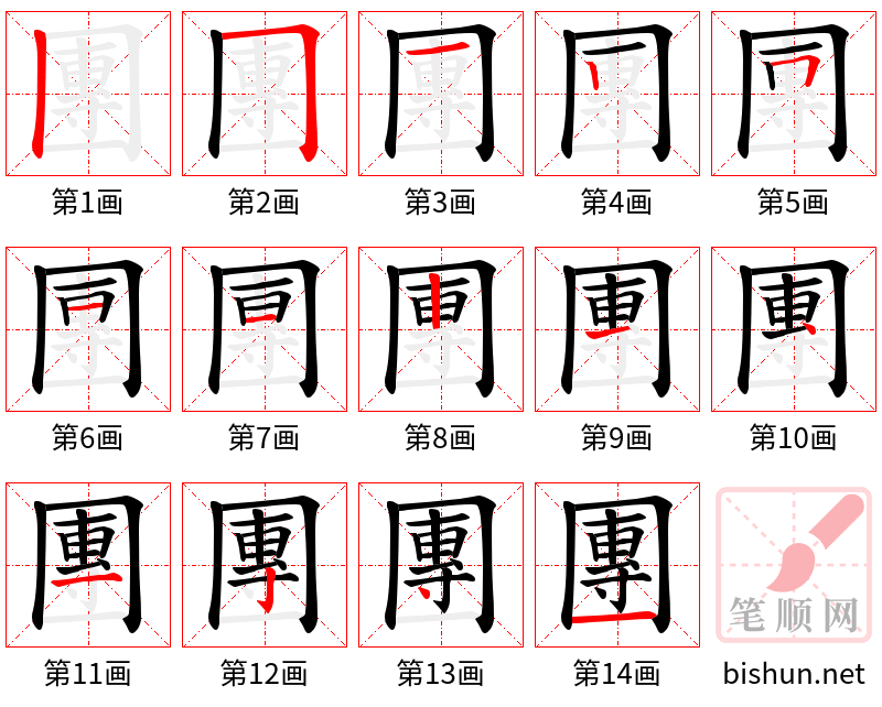 團 笔顺规范