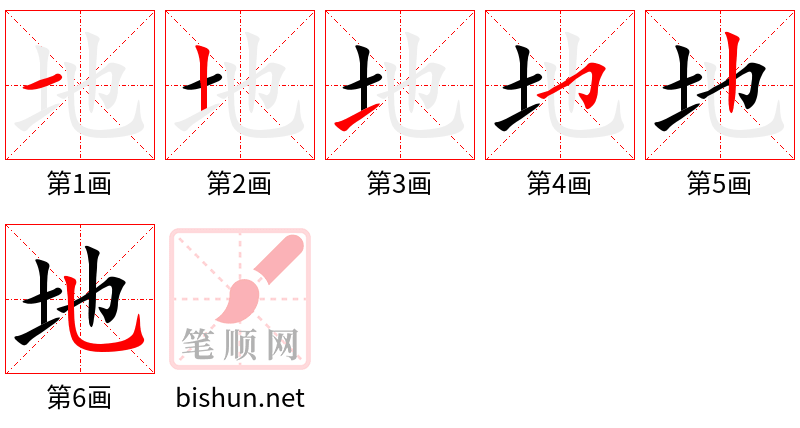 地 笔顺规范