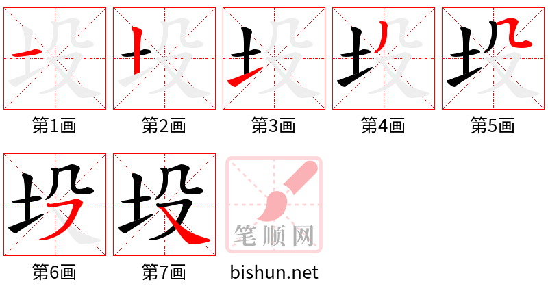 坄 笔顺规范