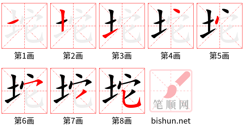 坨 笔顺规范