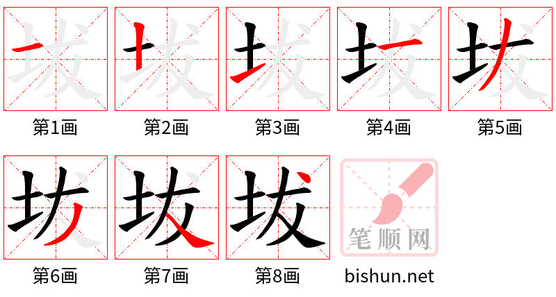 坺 笔顺规范