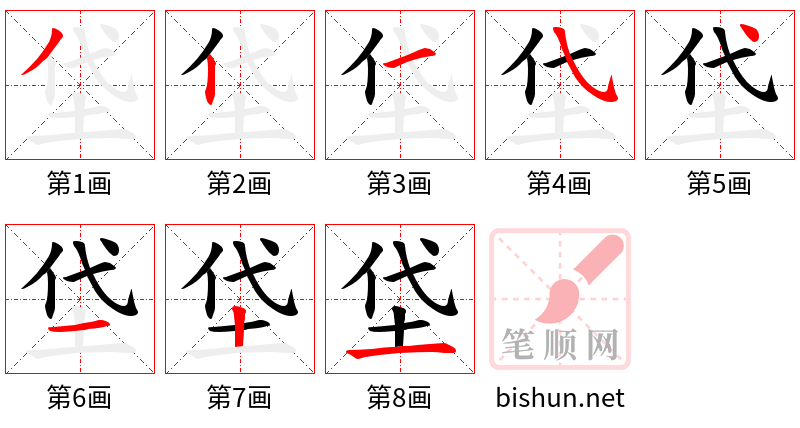 垈 笔顺规范