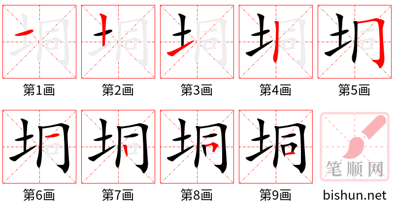 垌 笔顺规范