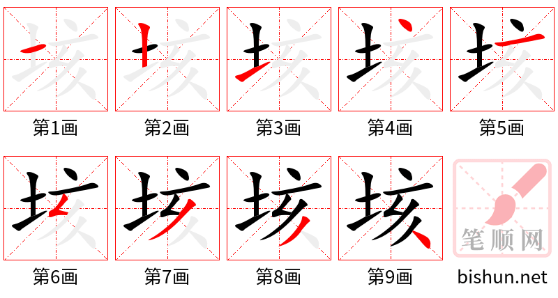 垓 笔顺规范