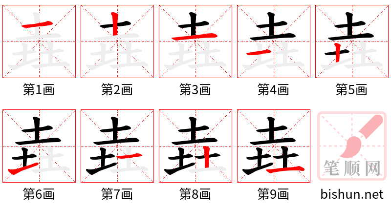 垚 笔顺规范