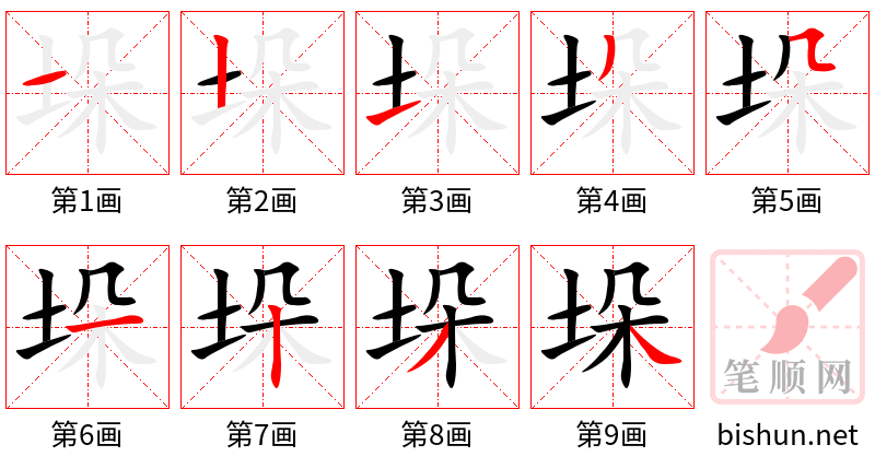 垛 笔顺规范