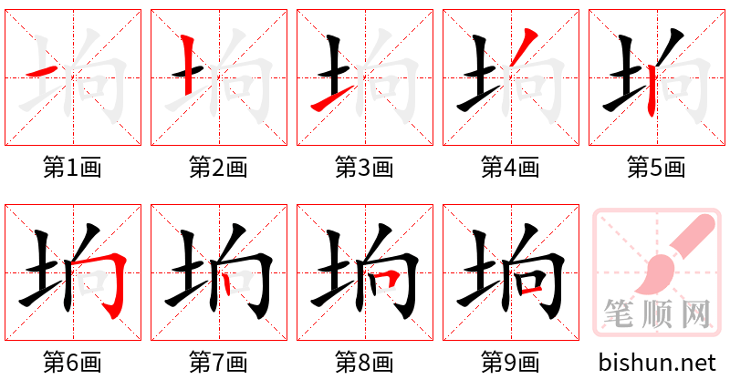 垧 笔顺规范