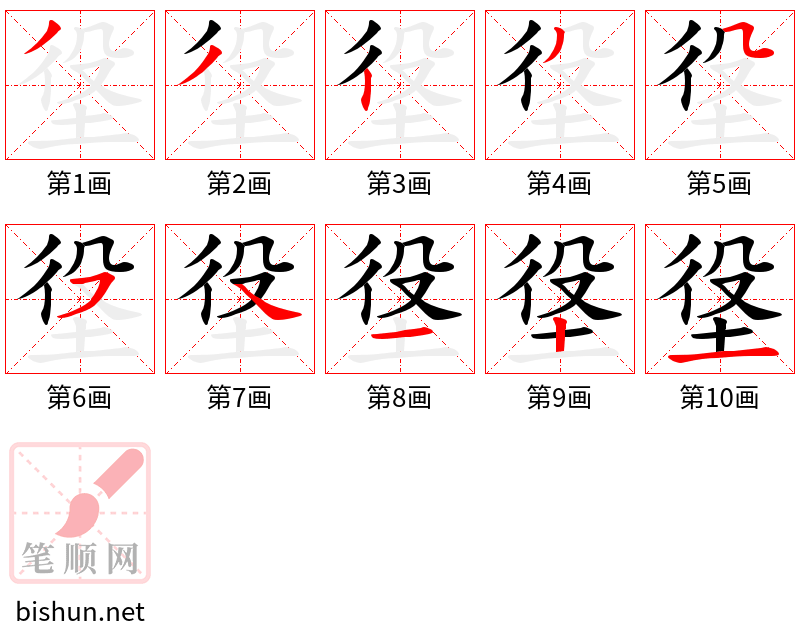 垼 笔顺规范