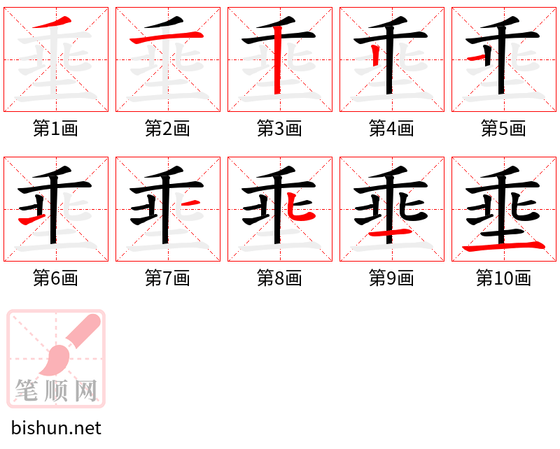 埀 笔顺规范