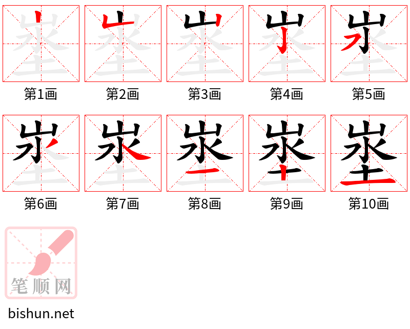 埊 笔顺规范